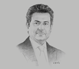 Sketch of Mohamed Yousif Al Binfalah, CEO, Bahrain Airport Company
