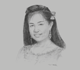 Sketch of Daw Ei Phyusin Htay, Managing Director, Barons & Fujikura EPC
