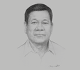 Sketch of President Rodrigo Roa Duterte, on federalism, security, supporting overseas foreign workers (OFWs)
