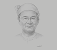 Sketch of U Ohn Maung, Minister of Hotels and Tourism
