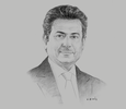 Sketch of Mohamed Al Binfalah, CEO, Bahrain Airport Company
