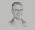 Sketch of Bernd van Linder, CEO, Commercial Bank of Dubai
