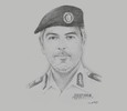Sketch of Maktoum Ali Al Sharifi, Director-General, Abu Dhabi Police
