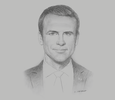 Sketch of Emmanuel Macron, President of France
