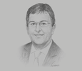 Sketch of Jeffrey Donaldson, UK Trade Envoy to Egypt
