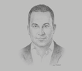 Sketch of Mohamed El Kalla, CEO, Cairo for Investment and Real Estate Development
