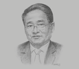 Sketch of U Than Myint, Minister of Commerce
