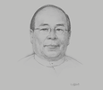 Sketch of U Thaung Tun, Chairman, Myanmar Investment Commission; and Minister of Investment and Foreign Economic Relations
