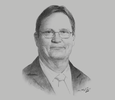 Sketch of Pete Bartlett, CEO, Bahrain Petroleum Company (Bapco)
