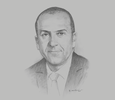Sketch of Ramses Arroub, CEO, Wafa Insurance
