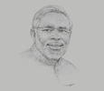 Sketch of Narendra Modi, Prime Minister of India
