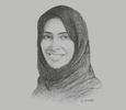 Sketch of Maryam Eid AlMheiri, Vice-Chair, twofour54; and CEO, Media Zone Authority – Abu Dhabi
