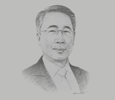 Sketch of Simoun Ung, President and CEO, OmniPay
