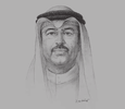 Sketch of Mohamed bin Thamer Al Kaabi, Minister of Transportation and Telecommunications
