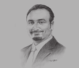 Sketch of Nasser Ali Qaedi, CEO, Bahrain Tourism and Exhibitions Authority
