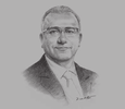 Sketch of Ali Al Baqali, CEO, Aluminium Bahrain (Alba)
