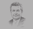 Sketch of Mohamed Yousif Albinfalah, CEO, Bahrain Airport Company (BAC)
