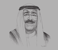 Sketch of Crown Prince Sheikh Mishal Al Ahmad Al Jaber Al Sabah
