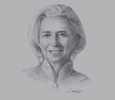 Sketch of Christine Lagarde, Managing Director, IMF
