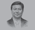 Sketch of Xi Jinping, President of China
