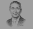 Sketch of Moulay Hafid Elalamy, President, Saham Group, and President, CNIA Saada
