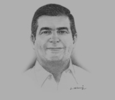 Sketch of Augusto Restrepo, Vice-President, Bancolombia