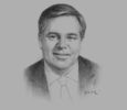 Sketch of Geoffrey White, Director and CEO, Lonrho