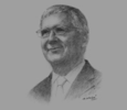 Sketch of Dermot Mannion, Deputy Chairman, Royal Brunei Airlines (RB)