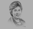 Sketch of Shanti Poesposoetjipto, Chairman, Samudera Indonesia Group