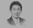 Sketch of Fumio Kishida, Japanese Minister for Foreign Affairs
