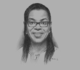 Sketch of Enase Okonedo, Dean, Lagos Business School, and Chairperson, Association of African Business Schools (AABS), on tertiary education