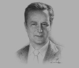 Sketch of David Cameron, UK Prime Minister, on trade links with the GCC