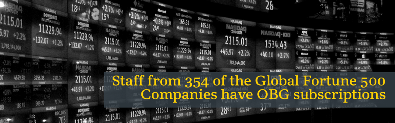 Staff from 354 of the Global Fortune 500 Companies have OBG subscriptions